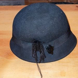 Saks 5th Ave. London black hat with feather